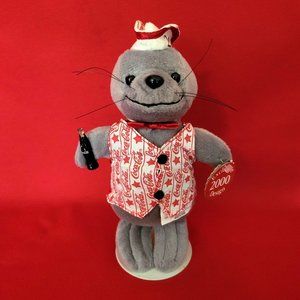 Coca Cola Seal in a 2000 Vest Bean Bag Plush 1999 Stuffed Toy